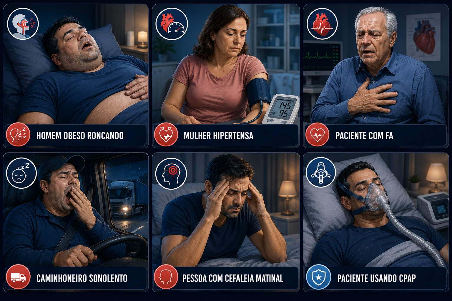Perfis de pacientes que devem investigar apneia do sono